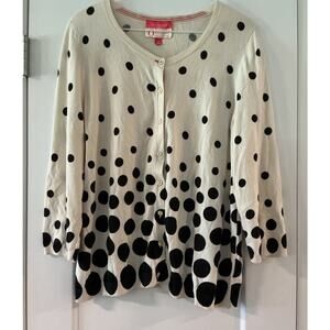 TALBOTS Woman “The Oprah Magazine” Size 1X Polka Dot Light Cardigan Feminine Y2K
